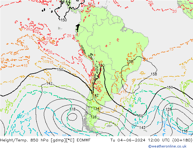 Z500/Rain (+SLP)/Z850 ECMWF Ter 04.06.2024 12 UTC