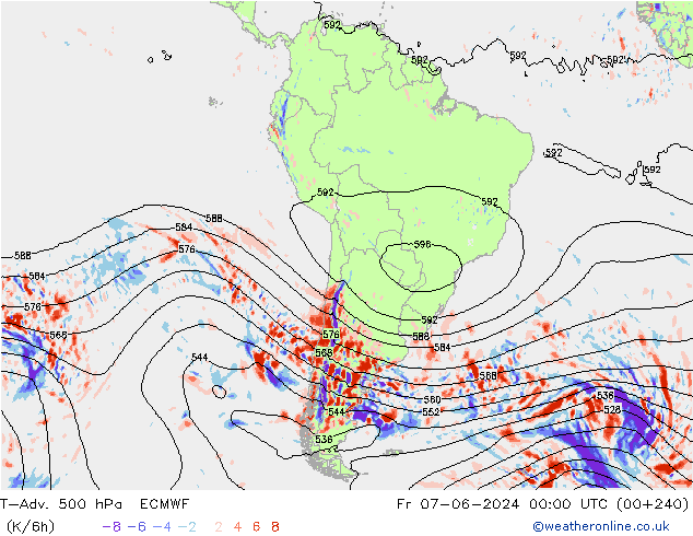 T-Adv. 500 hPa ECMWF vie 07.06.2024 00 UTC