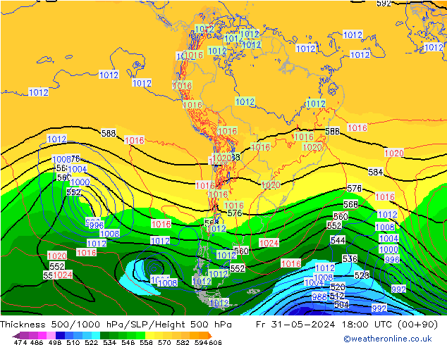 Thck 500-1000hPa ECMWF Sex 31.05.2024 18 UTC