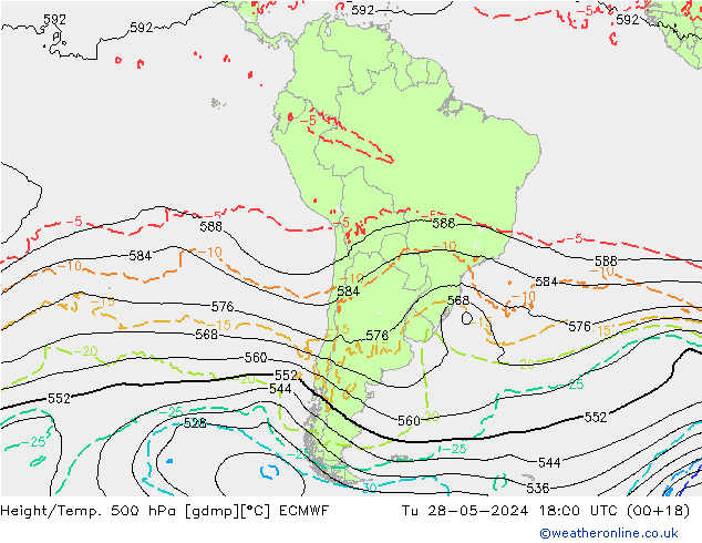 Z500/Regen(+SLP)/Z850 ECMWF di 28.05.2024 18 UTC