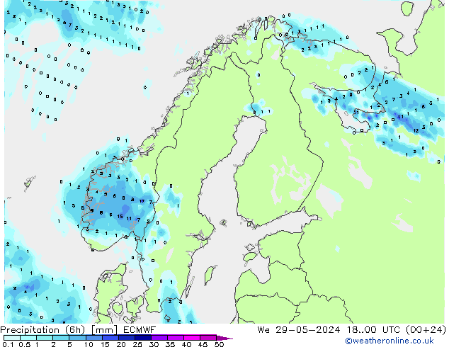 Z500/Rain (+SLP)/Z850 ECMWF ср 29.05.2024 00 UTC