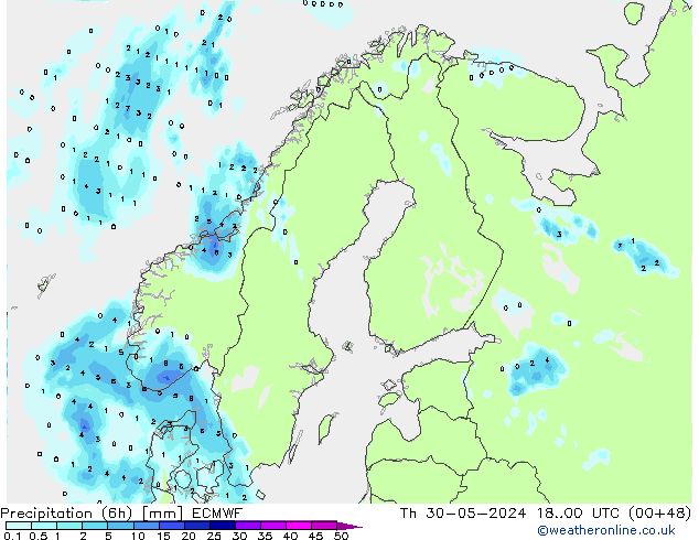 Z500/Rain (+SLP)/Z850 ECMWF Th 30.05.2024 00 UTC