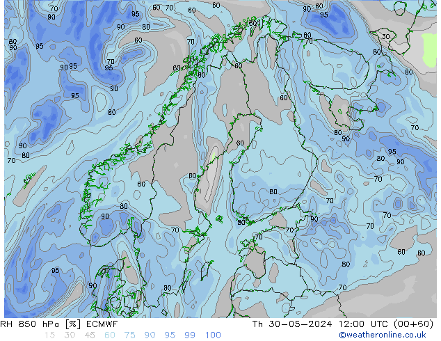 RV 850 hPa ECMWF do 30.05.2024 12 UTC