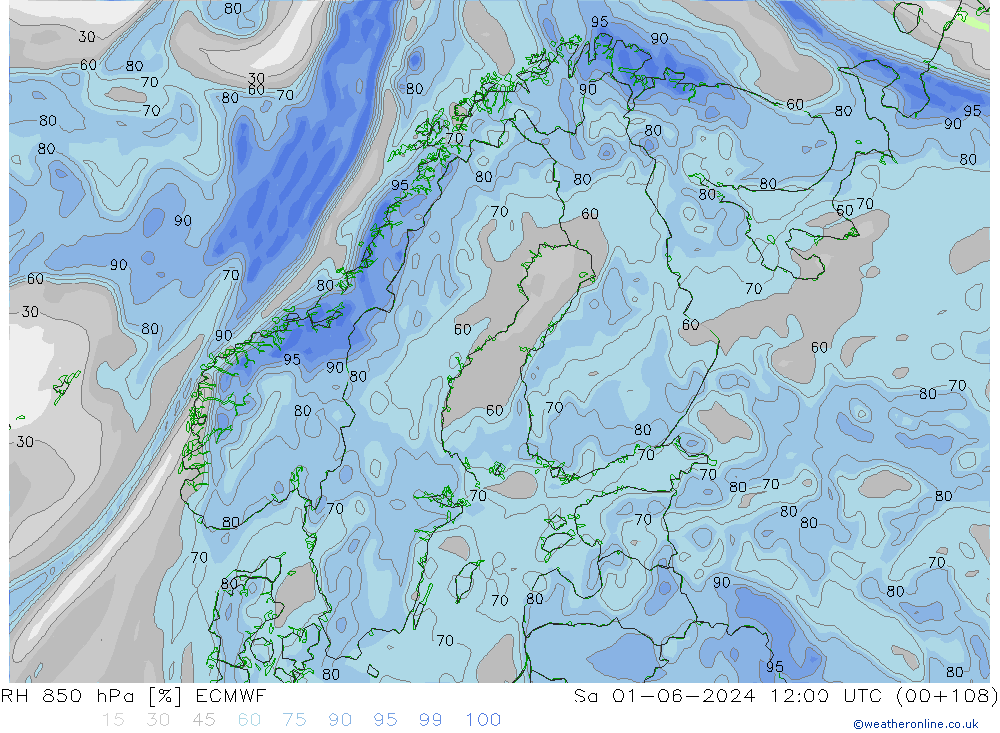 RH 850 hPa ECMWF Sa 01.06.2024 12 UTC