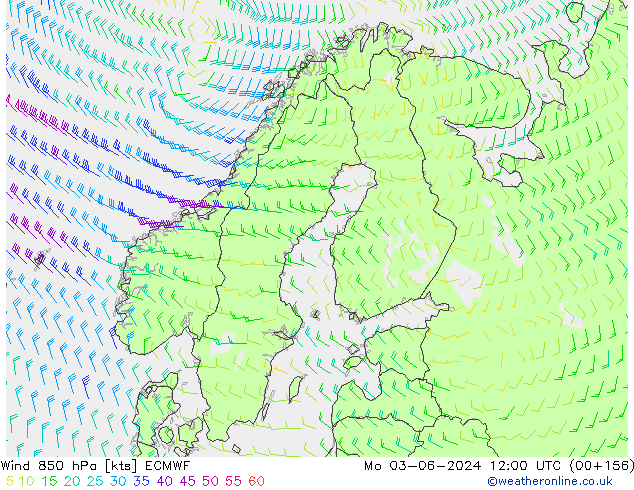 ветер 850 гПа ECMWF пн 03.06.2024 12 UTC