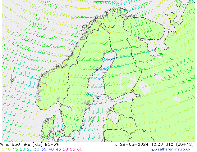 Vento 950 hPa ECMWF Ter 28.05.2024 12 UTC