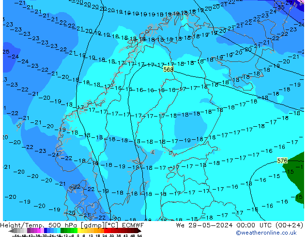 Z500/Rain (+SLP)/Z850 ECMWF ср 29.05.2024 00 UTC