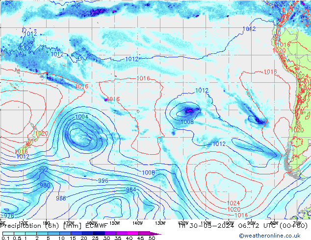 Z500/Rain (+SLP)/Z850 ECMWF jeu 30.05.2024 12 UTC