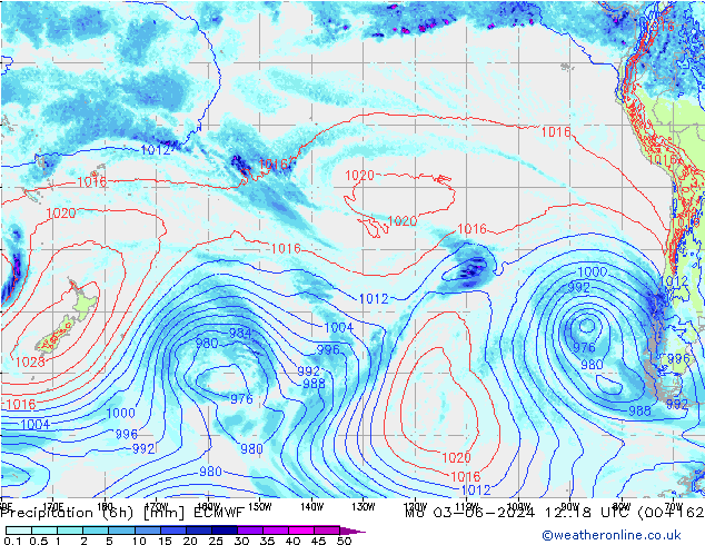 opad (6h) ECMWF pon. 03.06.2024 18 UTC