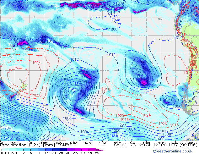 Précipitation (12h) ECMWF sam 01.06.2024 00 UTC