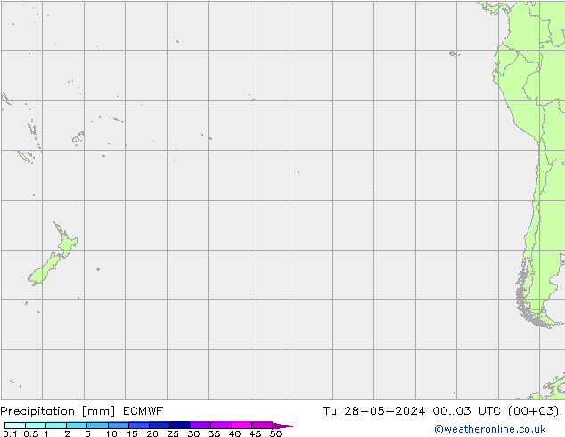 Srážky ECMWF Út 28.05.2024 03 UTC
