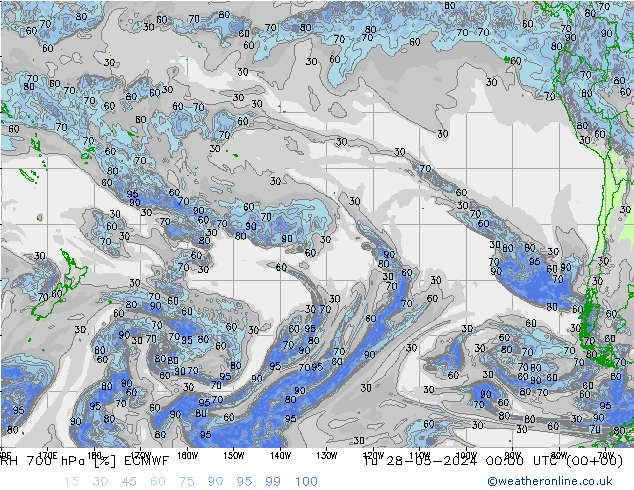 RH 700 hPa ECMWF Tu 28.05.2024 00 UTC