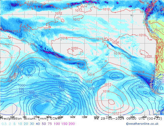 Toplam Yağış ECMWF Çar 29.05.2024 09 UTC