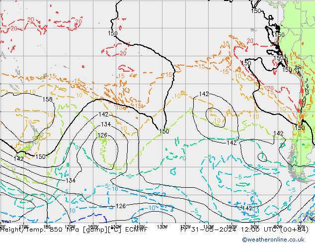 Z500/Rain (+SLP)/Z850 ECMWF Fr 31.05.2024 12 UTC