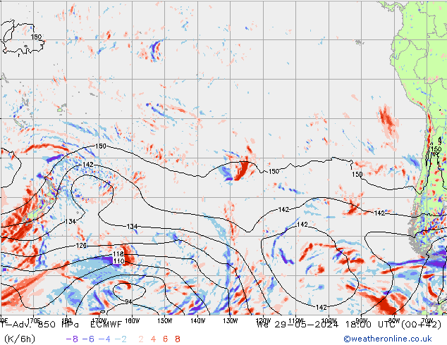 T-Adv. 850 hPa ECMWF We 29.05.2024 18 UTC