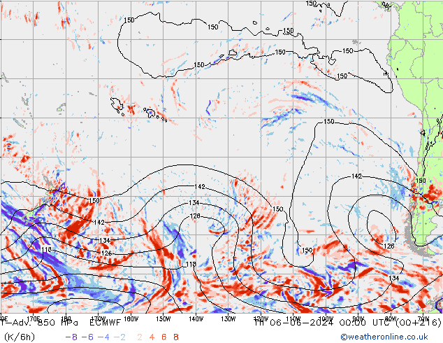 T-Adv. 850 hPa ECMWF Per 06.06.2024 00 UTC