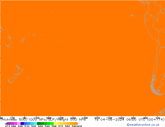 Espesor 500-1000 hPa ECMWF mar 04.06.2024 06 UTC