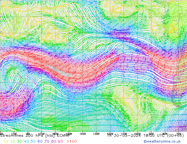 Rüzgar 200 hPa ECMWF Per 30.05.2024 18 UTC