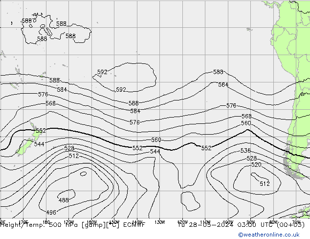 Height/Temp. 500 гПа ECMWF вт 28.05.2024 03 UTC