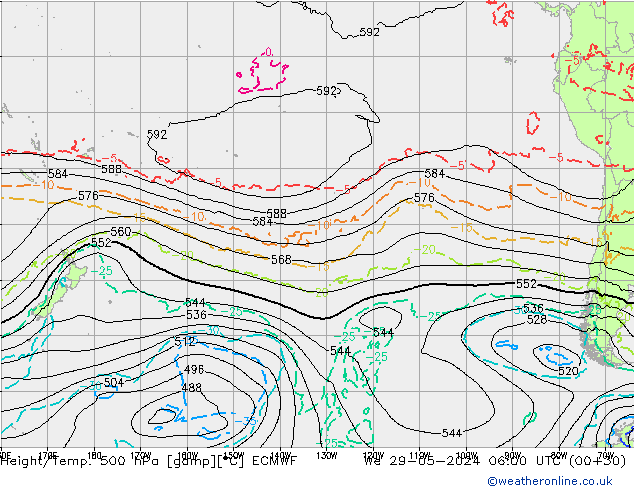 Z500/Rain (+SLP)/Z850 ECMWF Mi 29.05.2024 06 UTC