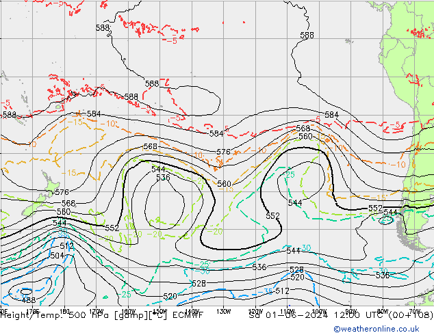 Z500/Rain (+SLP)/Z850 ECMWF Sa 01.06.2024 12 UTC