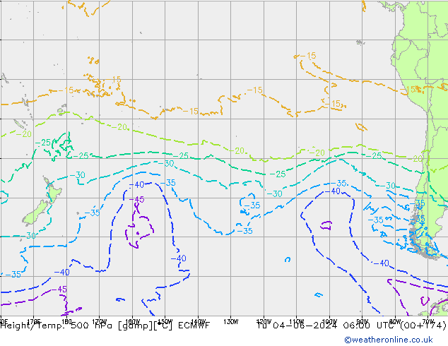 Z500/Regen(+SLP)/Z850 ECMWF di 04.06.2024 06 UTC