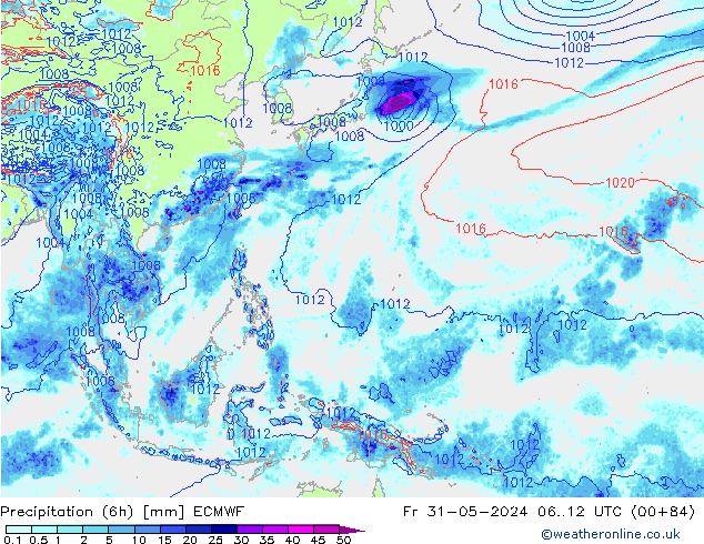 Z500/Rain (+SLP)/Z850 ECMWF пт 31.05.2024 12 UTC