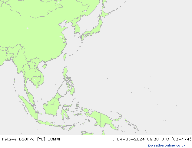 Theta-e 850hPa ECMWF  04.06.2024 06 UTC