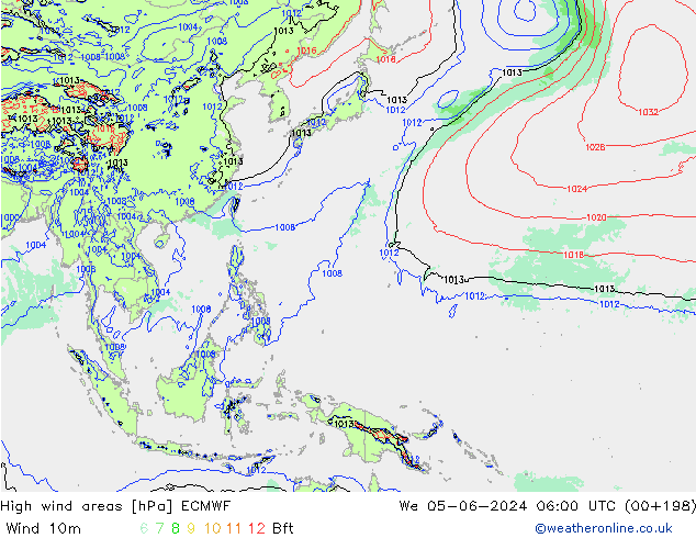 High wind areas ECMWF St 05.06.2024 06 UTC