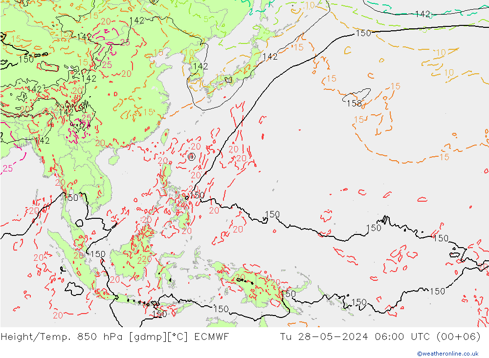 Z500/Rain (+SLP)/Z850 ECMWF Tu 28.05.2024 06 UTC