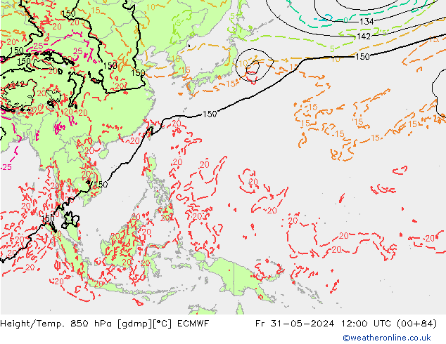 Z500/Rain (+SLP)/Z850 ECMWF пт 31.05.2024 12 UTC