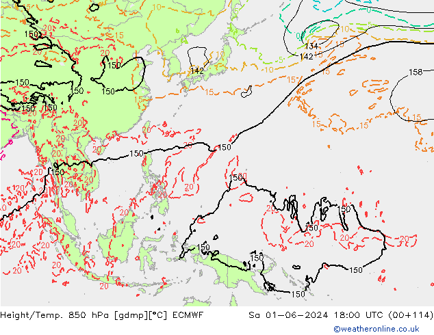 Z500/Rain (+SLP)/Z850 ECMWF Sáb 01.06.2024 18 UTC