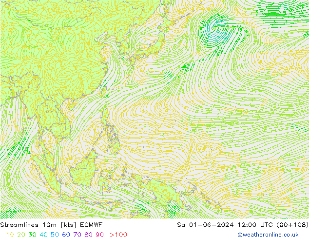 Rüzgar 10m ECMWF Cts 01.06.2024 12 UTC