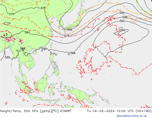 Z500/Regen(+SLP)/Z850 ECMWF di 04.06.2024 12 UTC