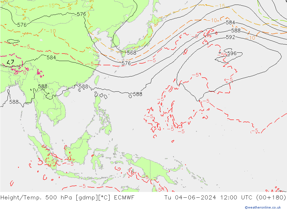 Z500/Regen(+SLP)/Z850 ECMWF di 04.06.2024 12 UTC