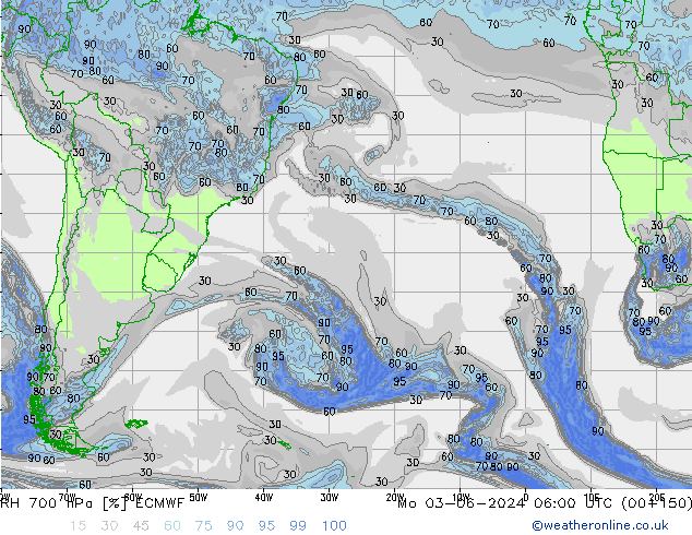 RH 700 hPa ECMWF Mo 03.06.2024 06 UTC