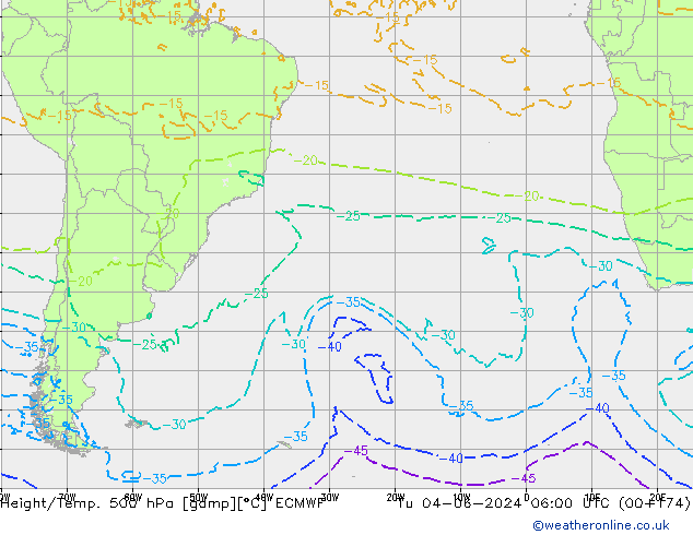 Z500/Rain (+SLP)/Z850 ECMWF mar 04.06.2024 06 UTC