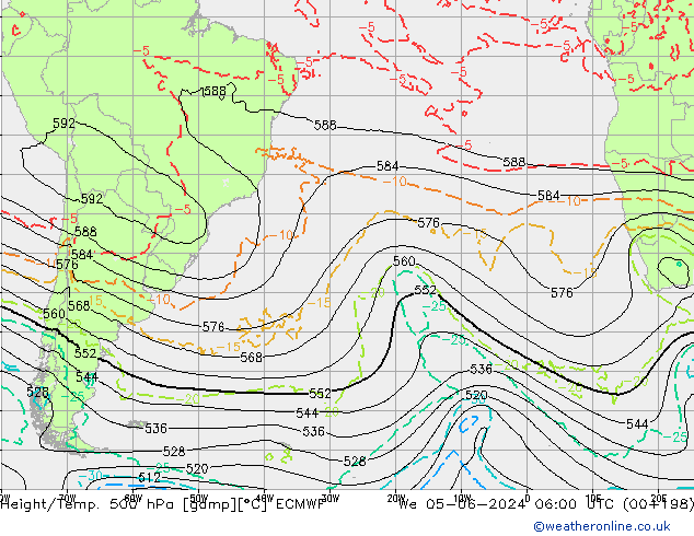 Z500/Regen(+SLP)/Z850 ECMWF wo 05.06.2024 06 UTC