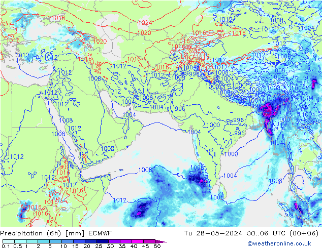 Z500/Rain (+SLP)/Z850 ECMWF Ter 28.05.2024 06 UTC