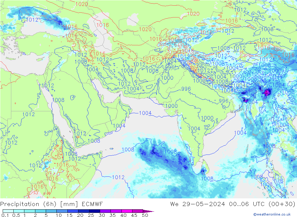 Z500/Rain (+SLP)/Z850 ECMWF St 29.05.2024 06 UTC