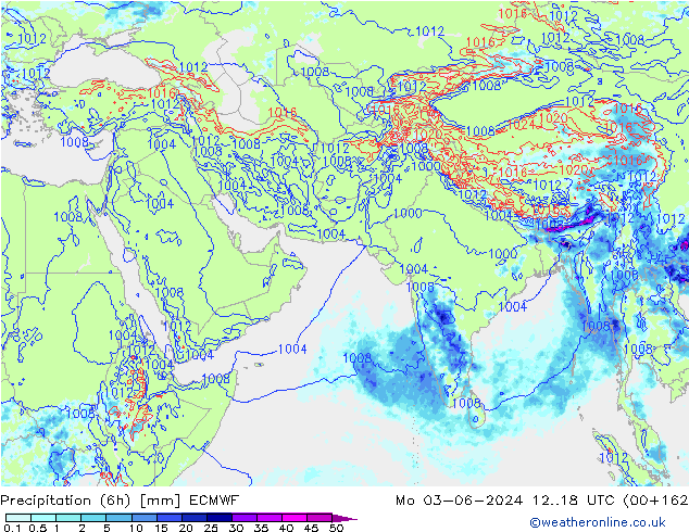 Z500/Rain (+SLP)/Z850 ECMWF Mo 03.06.2024 18 UTC