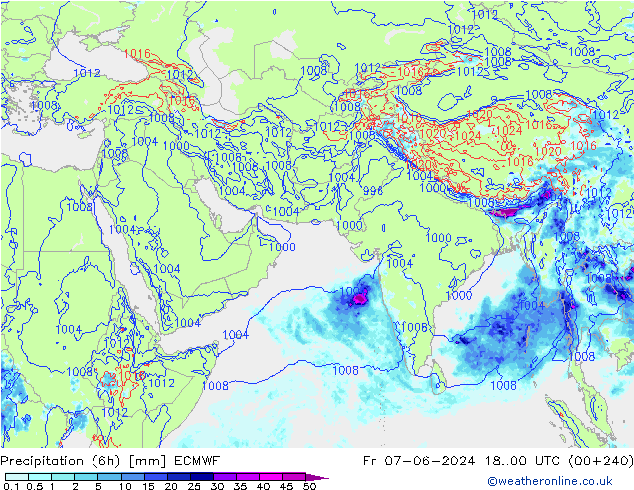 Z500/Rain (+SLP)/Z850 ECMWF Fr 07.06.2024 00 UTC