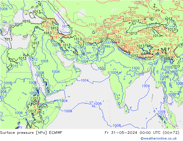 Yer basıncı ECMWF Cu 31.05.2024 00 UTC