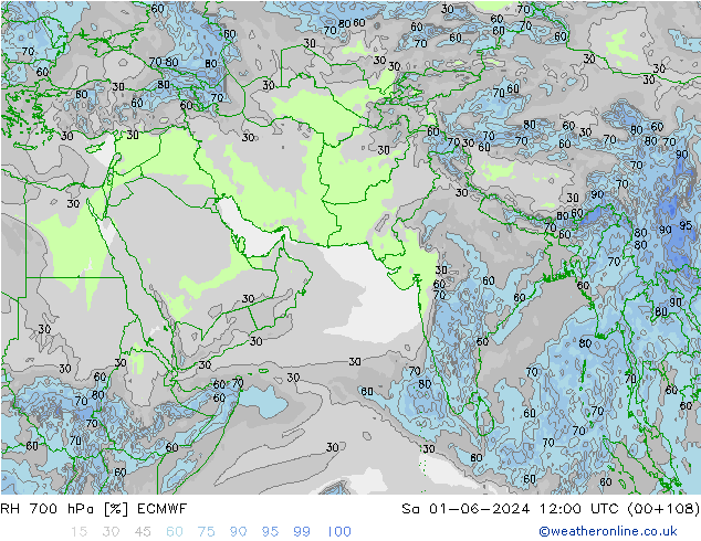 RH 700 hPa ECMWF Sa 01.06.2024 12 UTC