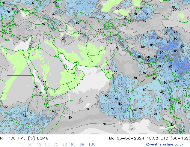 RH 700 hPa ECMWF Mo 03.06.2024 18 UTC