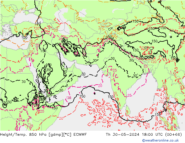 Z500/Rain (+SLP)/Z850 ECMWF jeu 30.05.2024 18 UTC