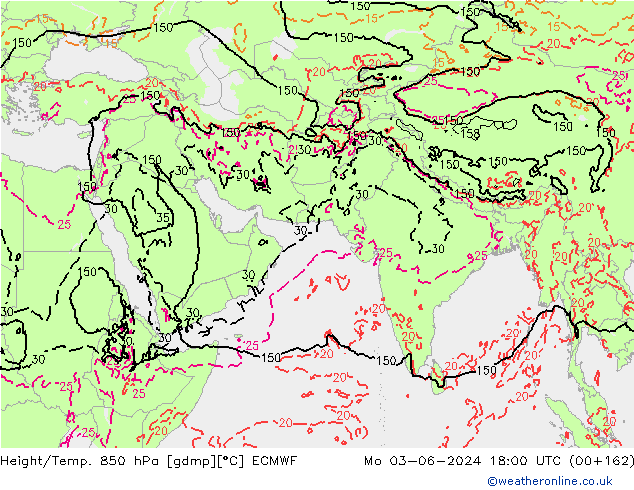 Z500/Rain (+SLP)/Z850 ECMWF Mo 03.06.2024 18 UTC