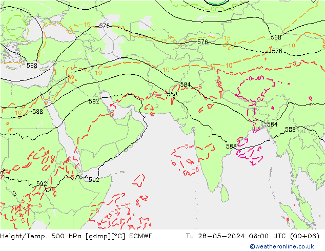 Z500/Rain (+SLP)/Z850 ECMWF Ter 28.05.2024 06 UTC