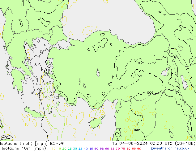 Isotachs (mph) ECMWF mar 04.06.2024 00 UTC