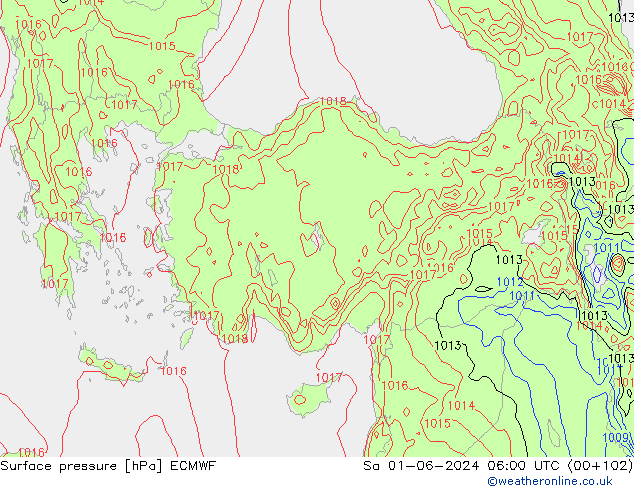 Yer basıncı ECMWF Cts 01.06.2024 06 UTC